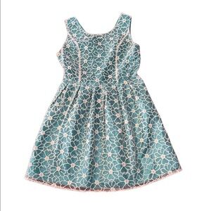 Whisper women’s turquoise and cream dress with lace Size Medium